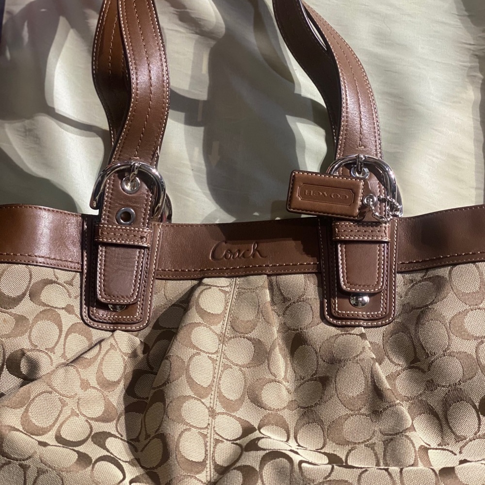 Coach Signature Canvas and leather large tote